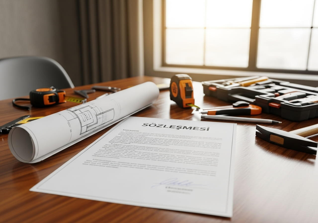 Başta anlaşılan net fiyat garantisi Masa üzerinde inşaat planları ve imzalanmış sözleşme